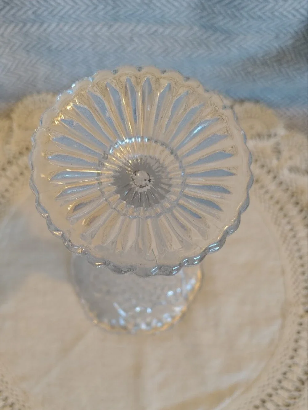 Clear Cut Glass Trumpet Vase - Elegant Home Accent